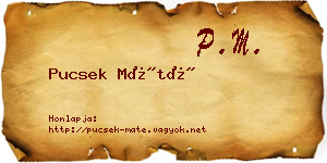 Pucsek Máté névjegykártya